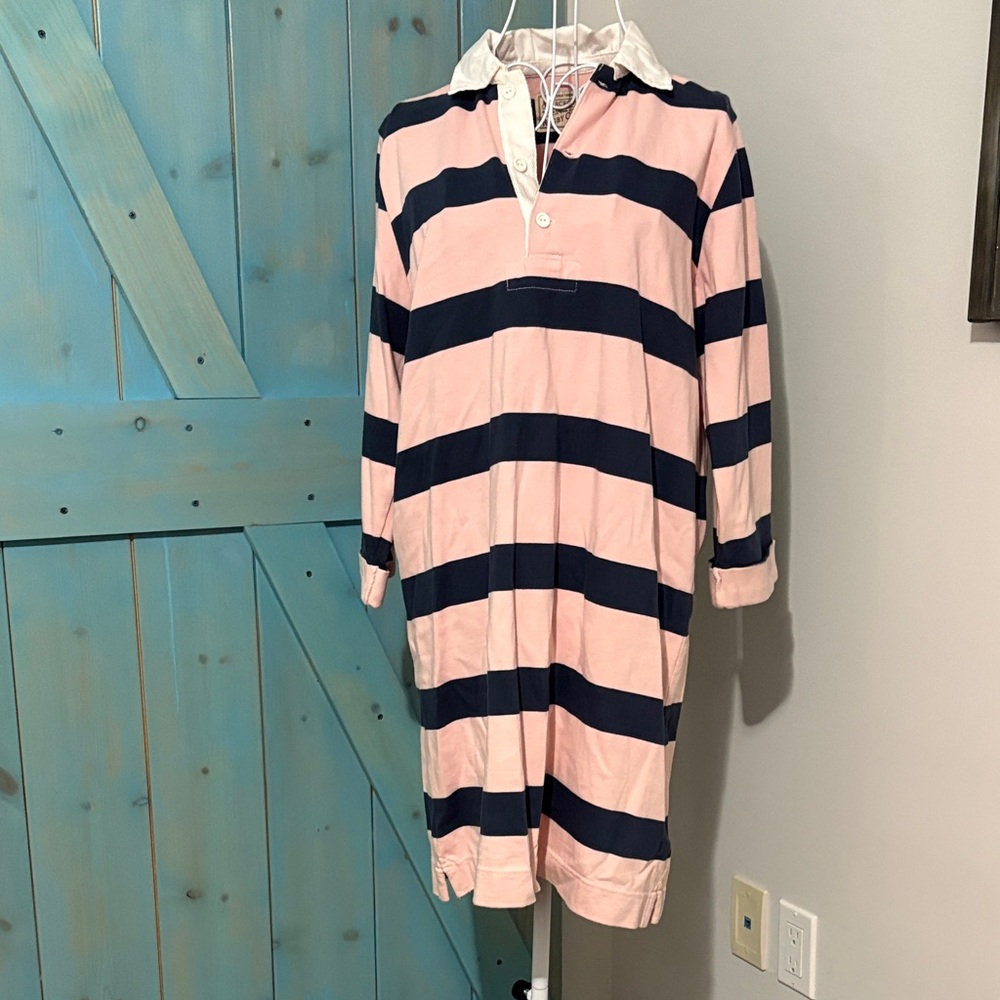 Abercrombie & Fitch Pink and Navy Striped Rugby Dress